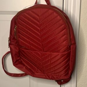 Ruby red backpack purse
